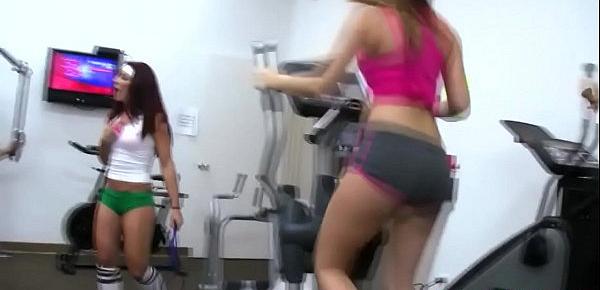  Collage babes hazed in the gym